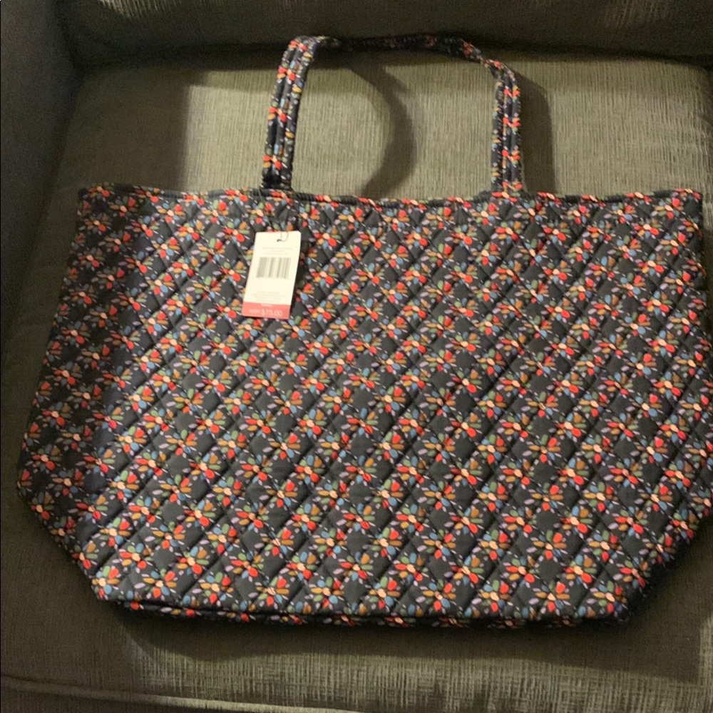 Vera Bradley Black Tote Bag with Structured Design
